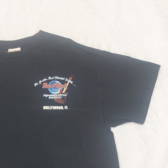 Vintage Hard Rock Cafe Hollywood, FL Fade Black Graphic T-Shirt Men’s Size Large - Picture 3 of 9